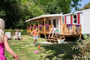 Normandy campsite Domaine de Litteau caravan